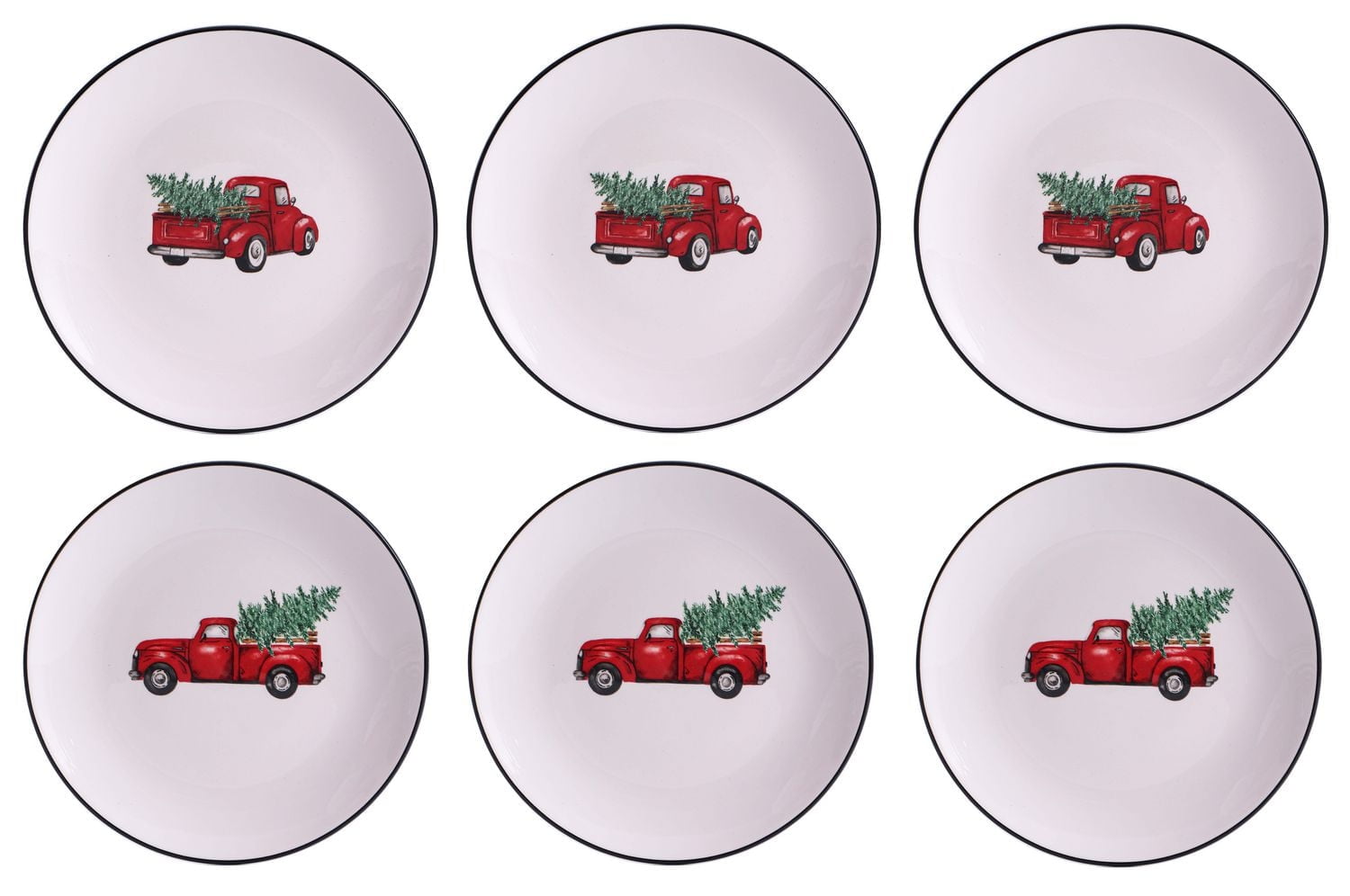 Holiday Time 9" Truck Salad Plate, 6-Piece
