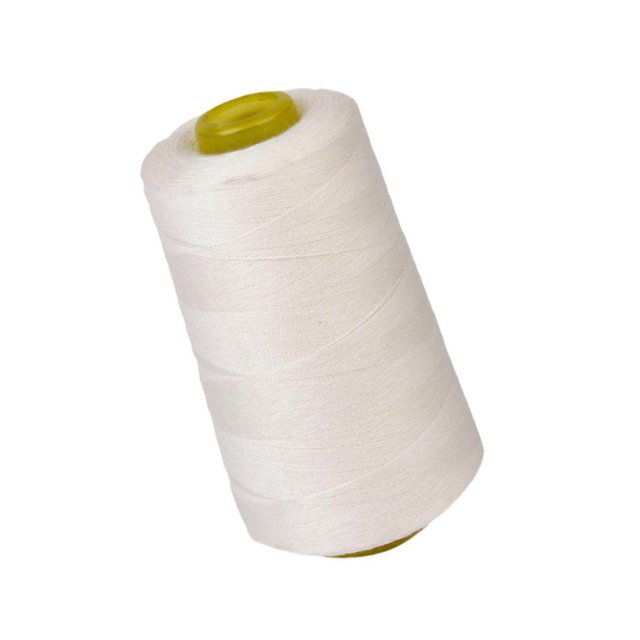 Bobine de Fil à Coudre en Polyester Machine à Coudre Fil de Machine à Coudre pour Machine à Coudre 40S/2 Non Blanchi Blanc