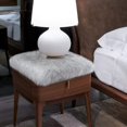 thumbnail image 2 of LAICAIW Square Faux Fur Sheepskin Chair Cover Seat Cushion Pad Super Soft Area Rugs for Living Bedroom Sofa (1.6ft x 1.6ft, White-Grey Tip), 2 of 7