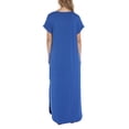thumbnail image 4 of Doublju Women's V-Neck Short Sleeve Side Slit Maxi Dress with Pockets (Plus Size Available), 4 of 4
