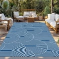 thumbnail image 2 of Navy Blue Ombre Outdoor Rug for Patio/Deck/Porch, Non-Slip Large Area Rug 5 x 7 Ft, Farmhouse Stripes Modern Abstract Art Indoor Outdoor Rugs Washable Area Rugs, Reversible Camping Rug Carpet Runner, 2 of 8