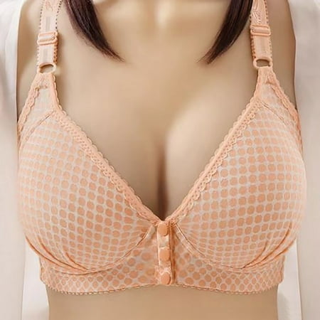Clearance Yieetim Khaki Bras for Women No Underwiress Front Clasp Bra  Solid Color Plus Size Large Cup Underwear Pregnant Women Comofetable Nursing Sleeping Female Daily Bra 42