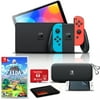 Nintendo Switch OLED Neon Blue/Red with Links Awakening, 128GB Card, and More