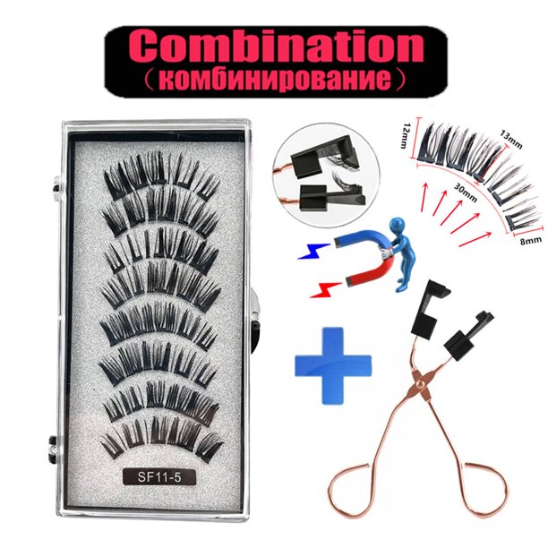 pares de pestañas magnéticas naturales 3D, con 5 pestañas magnéticas hechas a mano, pestañas postizas magnéticas reutilizables, compatible con envío directo Deng Xun unisex