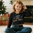 thumbnail image 6 of Xixirimido Black Rottweiler Dog Girls' Long Sleeve Crop Top Soft Casual Kids T-Shirt Crewneck Sweatshirt Stylish Cropped Pullover Top for 13-14 Years, 6 of 7
