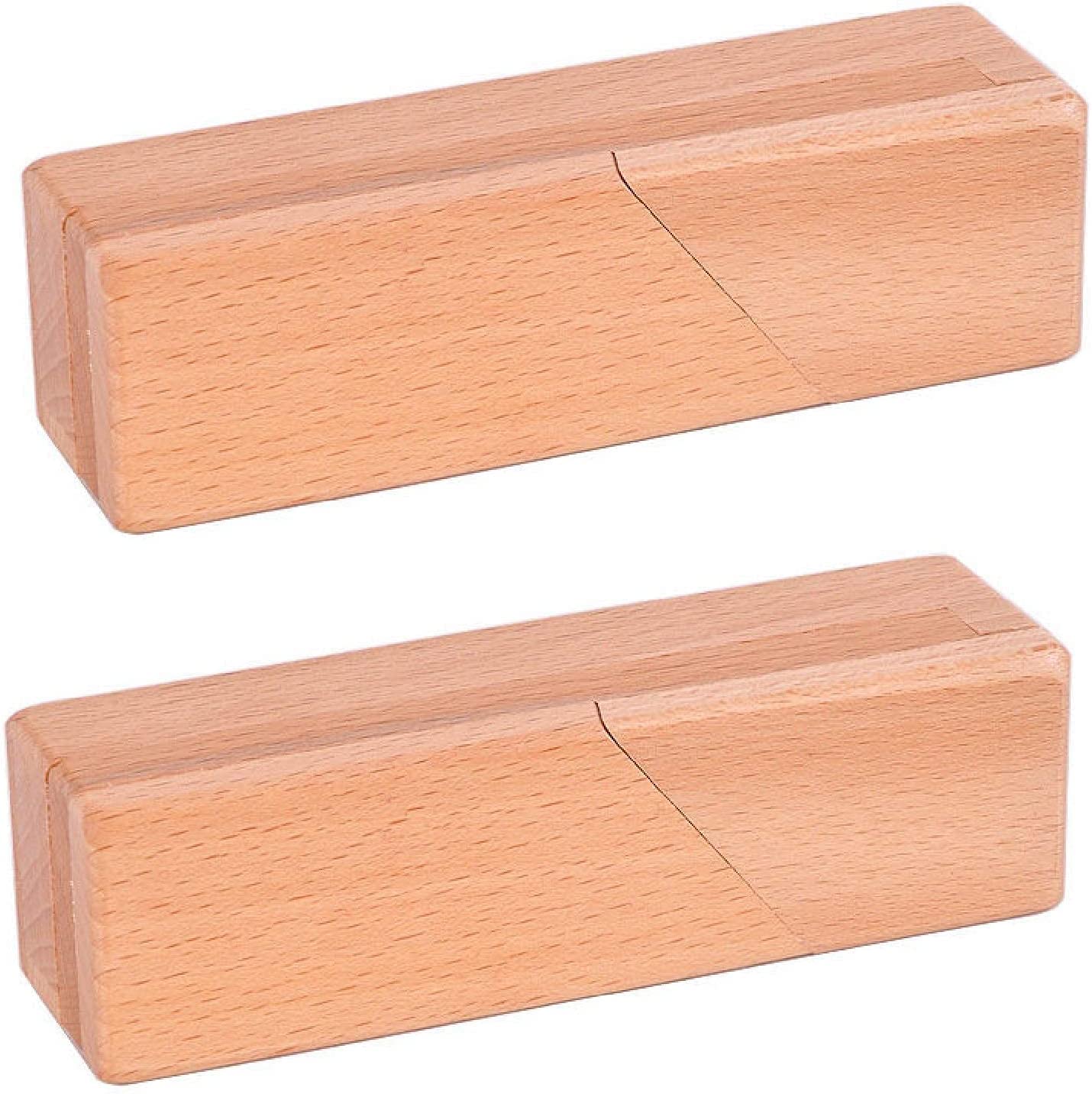 2 Pack Wooden Brain Teaser Secret Opening Puzzle Box Handmade 3D Brain