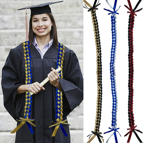Graduation Ribbon Lei Graduation Leis Necklace Class of 2023 Graduation Necklace Braided Necklace Graduation Gift Party Accessories for Women and Men