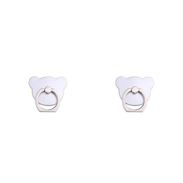 Soporte de anillo Bearachild 360° Giratorio Metal Plata 2piezas