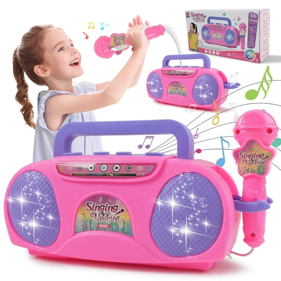 JUGAAD LIFE Microphone Toys for Kids Girls, Portable Karaoke Machine Microphone for Singing, Birthday Gifts for 3 4 5 6 7 Year Old Boys Girls Toddler