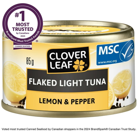 Clover LEAF® Lemon & Pepper Flaked Light Tuna, 85 g