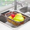 thumbnail image 2 of ZheElen Expandable Rubber Handle Stainless Steel Fine Mesh Basket to 21 inches, For Convenient Kitchen, 2 of 6