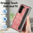 thumbnail image 3 of Nalacover Case for Samsung Galaxy Z Fold 5, Slim Vintage Cloth Case for Galaxy Z Fold 5 with S Pen Holder, Shockproof Anti-Scratches Anti-Fingerprints Full Protection Folding Cover,Pink, 3 of 9