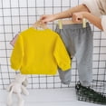 thumbnail image 4 of Caqnni Boy Clothes Baby Fall Winter Outfits 12-18 Months Clothes Outfit Long Sleeve T-Shirt Tee Tops Joggers Casual Pants 2Pcs Clothing Set Homewear Fall Winter Outfit（Yellow，12-18 Months）, 4 of 9