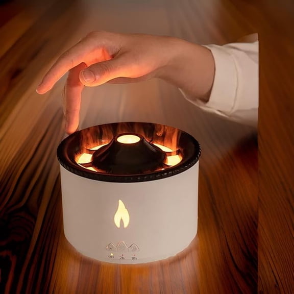 Flame Humidifier with two mist modes, 360 ml, Flame/Volcano Humidifier, Flame Aroma Diffuser, Essential Oils Diffuser, Portable Aromatherapy Mist Flame Diffuser for Essential Oils