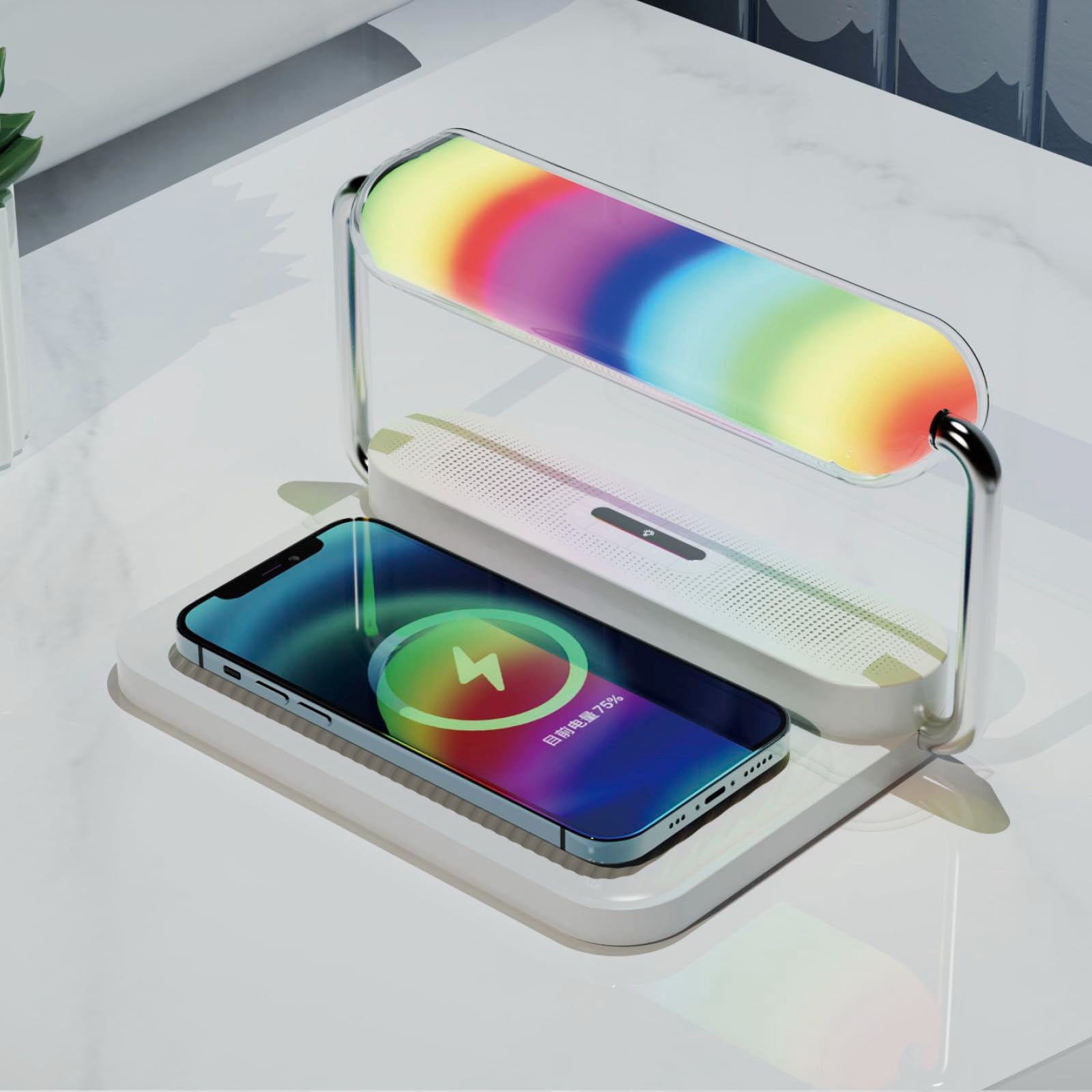 4-in-1 Smart Digital Alarm Clock – 15W fast wireless charger, LED display with auto DST & brightness adjustment, USB port, volume control. Ideal for bedroom, desk, nightstand