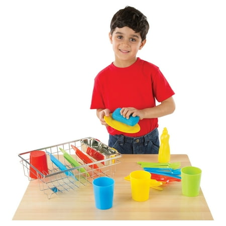 Melissa & Doug Let's Play House! Wash & Dry Dish Set