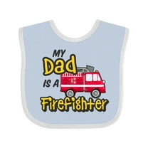 Inktastic My Dad is a Firefighter with Fire Truck Boys or Girls Baby Bib