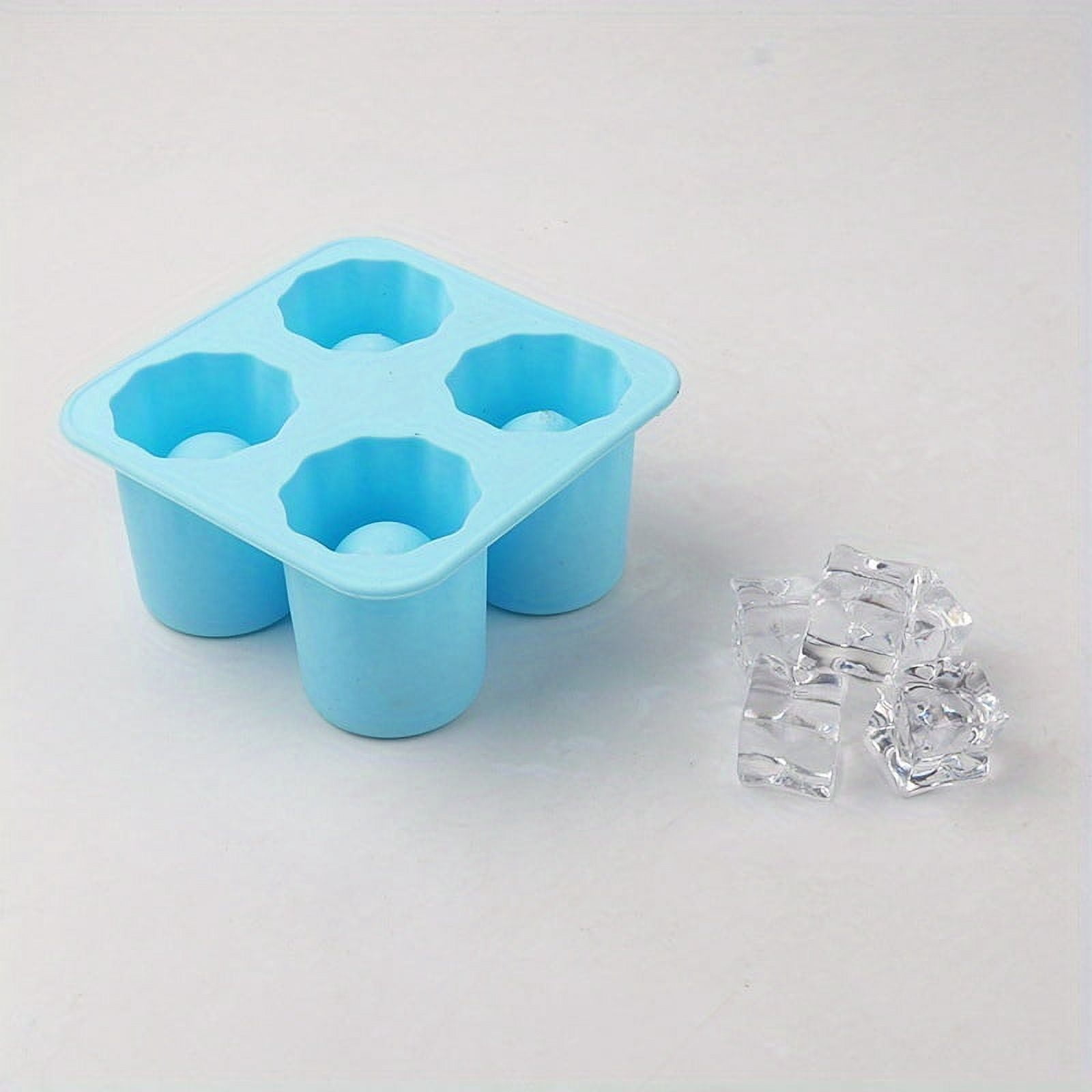 4 Cup Shape Silicone Ice Cube Mold Shot Glass Ice Mould Ice Cube Tray Summer Bar Party Beer Ice Cocktail Cold Drinking Tools