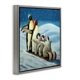 thumbnail image 3 of Stupell Industries Sleigh Ride Snowy Penguins Gray Framed Floater Canvas Wall Art design by Lucia Heffernan, 25 x 25, 3 of 9