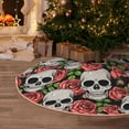 thumbnail image 5 of Sikiie Skull and Roses Nativity Christmas Tree Skirt, Jesus Christian Winter Holiday Tree Mat Decoration(30-48IN), 5 of 6