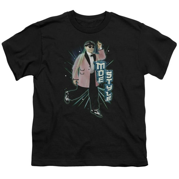 Three Stooges Moe Style S/S Youth 18/1 T-Shirt Black