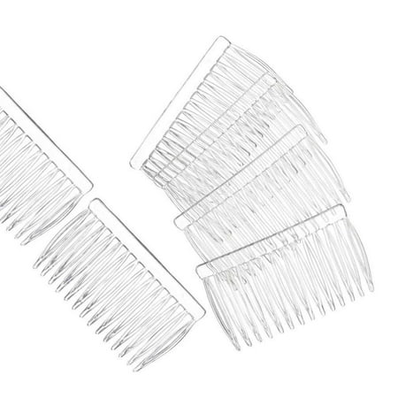 Hair Comb Accessories Clear Plastic Hair Combs Ready to Decorate Bridal Accessories Hair Supplies Craft DIY 12 Pack ()