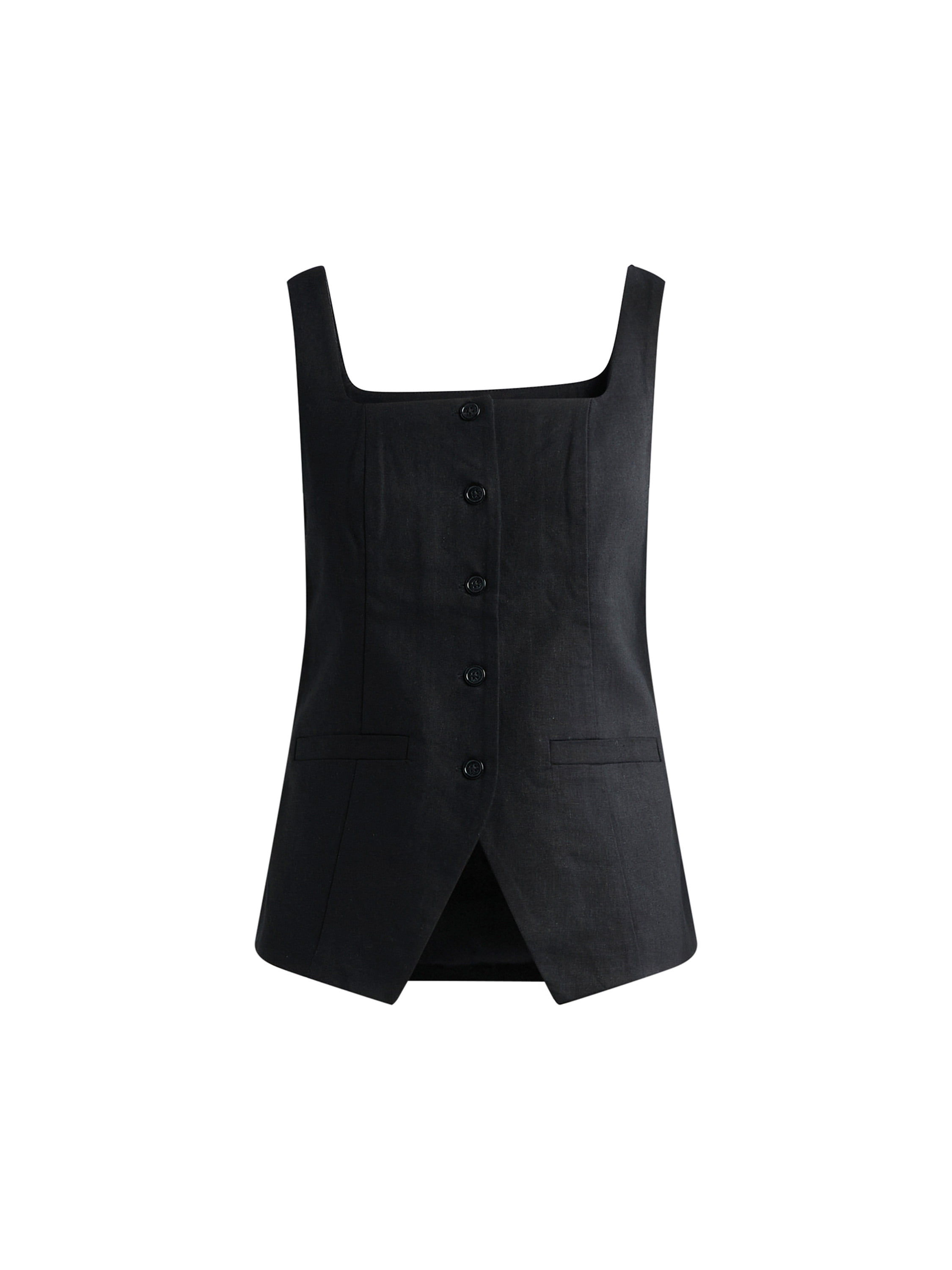 Scoop Women's and Women's Plus Linen Blend Longline Vest, Sizes XS-4X