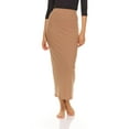 thumbnail image 1 of Ribbed Maxi Skirt For Women By BGDK- Bodycon Pencil Skirt With Elastic Waist- Comfortable Straight Stretchy Below The Knee Skirt - High Waist Fitted Skirt For Work, Office, Business, Church tan, 1 of 5