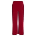 thumbnail image 3 of Baqcunre Wide Leg Pants For Women Women'S Wide Leg Pants Casual Comfy High Waist Pants Flare Pants Womens Pants Wine XXL, 3 of 7
