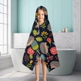thumbnail image 6 of Cute Hedgehog Pattern with Pioneer Flower Hooded Bath Towel，50"x30" for Ages 3 To 12 Kids, Quick Dry Lightweight Soft Microfiber Hood Beach Towel Cover Up for Kids, 6 of 7