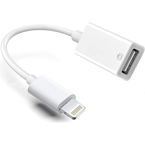 Lightning to USB 3.0 OTG Dongle Cord for iPhone 14, 13, 12, 11, X, XS, XR, 8 Plus, and iPad, MFi Certified