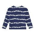 thumbnail image 3 of LTTVQM Shirts for Girls Size 2-3 Winter Cute Striped Print T-Shirts Comfy Long Sleeve Tunic Tops Fashion Crew Neck Outfit with Pocket Dark Blue 2-3 Years, 3 of 4