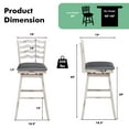 thumbnail image 4 of Costway Bar Stools Swivel Counter Height Chairs, Upholstered Faux Leather, White (Set of 4), 4 of 9