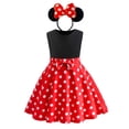 thumbnail image 4 of Disney-vestido de Minnie Mouse para niña, traje informal de corte en A, sin mangas, sirena Ariel Rapunzel, ropa para niños de 3 a 8 años, 4 of 5