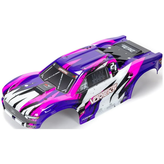 ARRMA VORTEKS 4X4 BLX Painted Decal Trimmed BodyPurple ARA402327 Car/Truck  Bodies wings & Decals