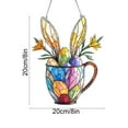 thumbnail image 4 of Kbndieu Easter Bunny Ornaments, Acrylic Stained Glass Sun Catcher Indoor/Outdoor Decor Window Hanging, Easter Tree Decorations for Home Garden Easter Gifts on Clearance, 4 of 6