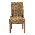 thumbnail image 6 of SAFAVIEH Suncoast Nautical Rattan Solid Dining Parsons Chair, Walnut (Set of 2), 6 of 14