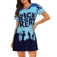 thumbnail image 1 of Fotbe Halloween Trick Or Treat Bata de Dormir para Mujer con Estampado, Camisón de Algodón de Manga Corta, Ropa de Dormir Casual, 1 of 6
