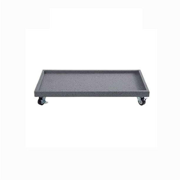 Platillo móvil rectangular con ruedas, tarima de resina sintética for plantas de interior y exterior