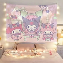 Sanrios Mymelody Cinnamoroll Kuromi Cartoon Tapestry Cloth Wall Hanging Carpet kawaii Anime Throw Yoga Beach Mat Blanket Nordic