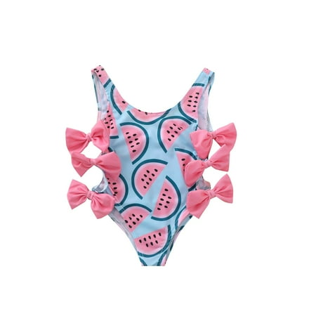 

Utoimkio Girls Swimsuits Size 10-12 Baby Kids Girls Watermelon Print Strap Ruffle One Piece Swimwear Swimsuit