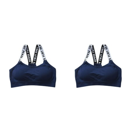 (2-Pack) Rinsvye Women Sexy Sports Bra Adjustable Tops for Women Tops for Gym Top 3X Size Tops Fitness Yoga Female Pad 4X Top Women Sportswear Vest Tank Tops Cropped Top Women Sport Push Up Bralette