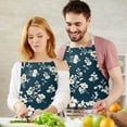 thumbnail image 3 of Pioneer Flower Floral Print Pattern Apron-Garden Aprons for Women with Pockets-Cotton Linen Waterproof Kitchen Cooking Gardening Aprons Adjustable for Kitchen,Cooking,BBQ and Salon 33x27 Inch, 3 of 7
