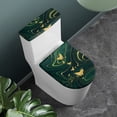 thumbnail image 3 of HELLHERO Butterfly Marble Texture Polyester Toilet Lid Covers Set & Washable Toilet Seat Cover & Elastic Edge for Modern Bathrooms Adjustable, 3 of 6