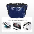 thumbnail image 5 of Honeii Christmas Blue Print Square Double Layer Waist Bag,Waist Belt Bag Fashion Fanny Women and Men,For Travel Running Hiking Walking, 5 of 9