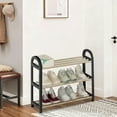 thumbnail image 4 of Wuztai 3-Tier Home Shoe Rack, Plastic Metal Entryway Organizer, Multi-Level Shoe Storage Shelf, 4 of 6