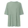 thumbnail image 4 of MIXUE Womens Summer Tops Solid Color Crew Neck Short Sleeve Loose Casual Basic Shirts For Women Tshirts Outwear,Green,M, 4 of 4