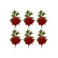 thumbnail image 2 of 17” Poinsettia, Berry and Pine Artificial Flower Bundle (Set of 6), 2 of 2