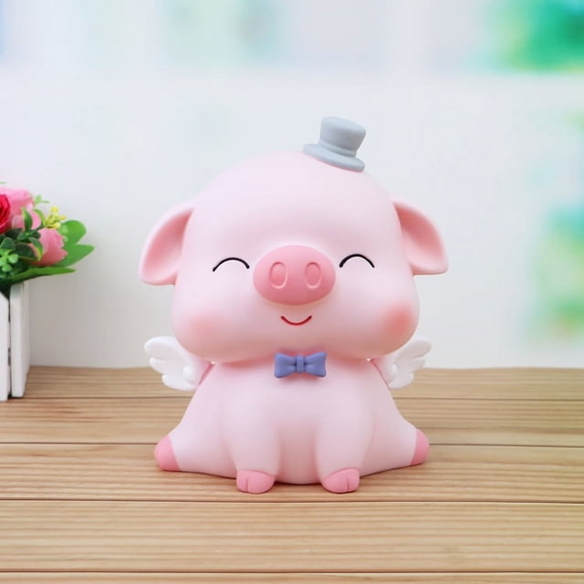Linda alcancía para niñas, dinero, banco de monedas, bebés, niños, niños, regalos de cumpleaños, alcancías irrompibles para niños pequeños Cerdo lindo y obediente, alcancía para niños