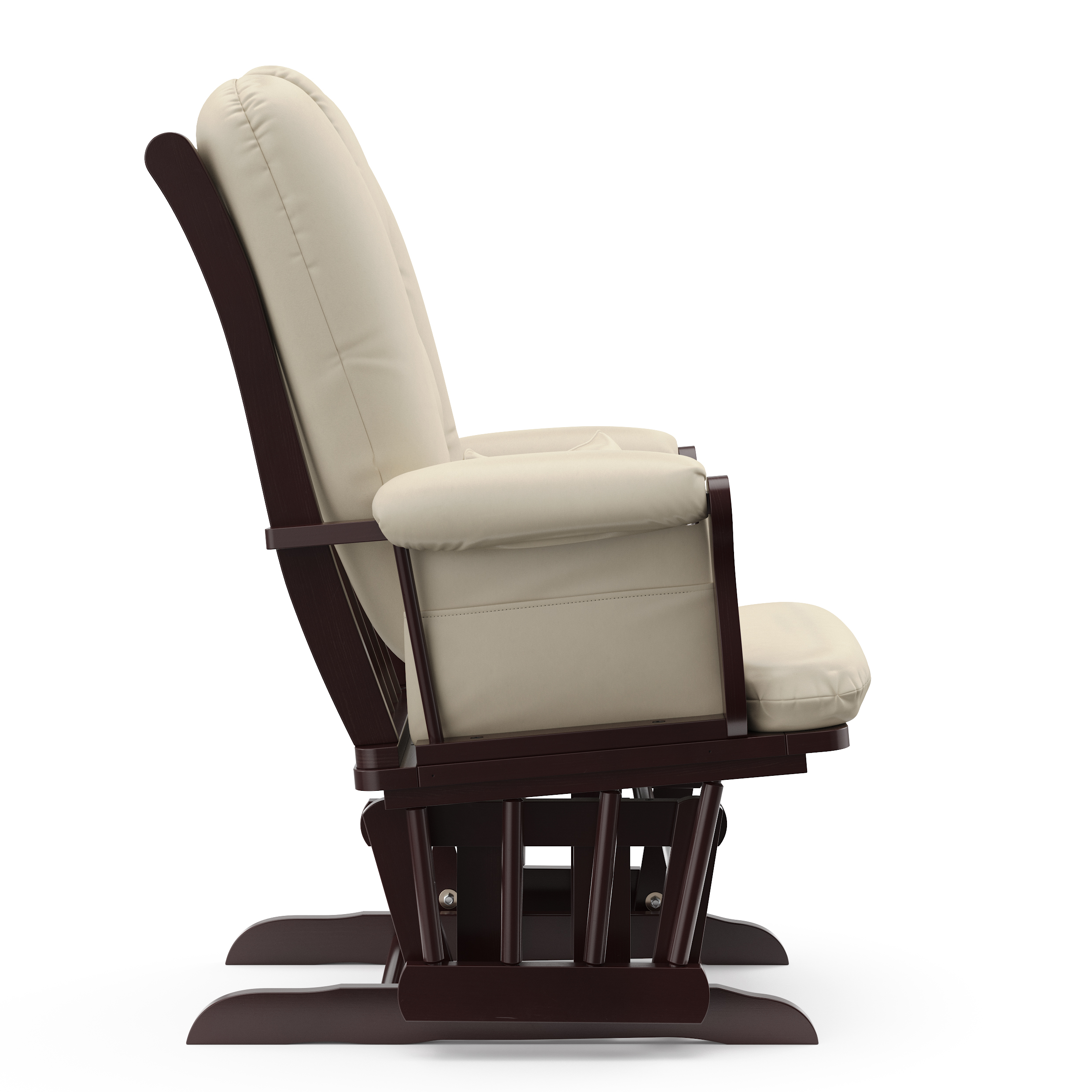 Storkcraft Tuscany Glider and Ottoman with Lower Lumbar Pillow, Espresso Finish with Beige Cushions - image 2 of 7